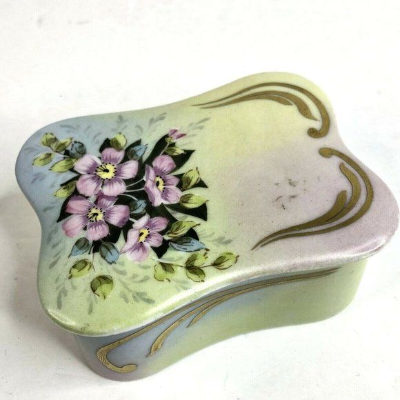 Limoges Other - Vintage Limoges France Peint  a Main Porcelain Lilac Floral Trinket Jewelry Box